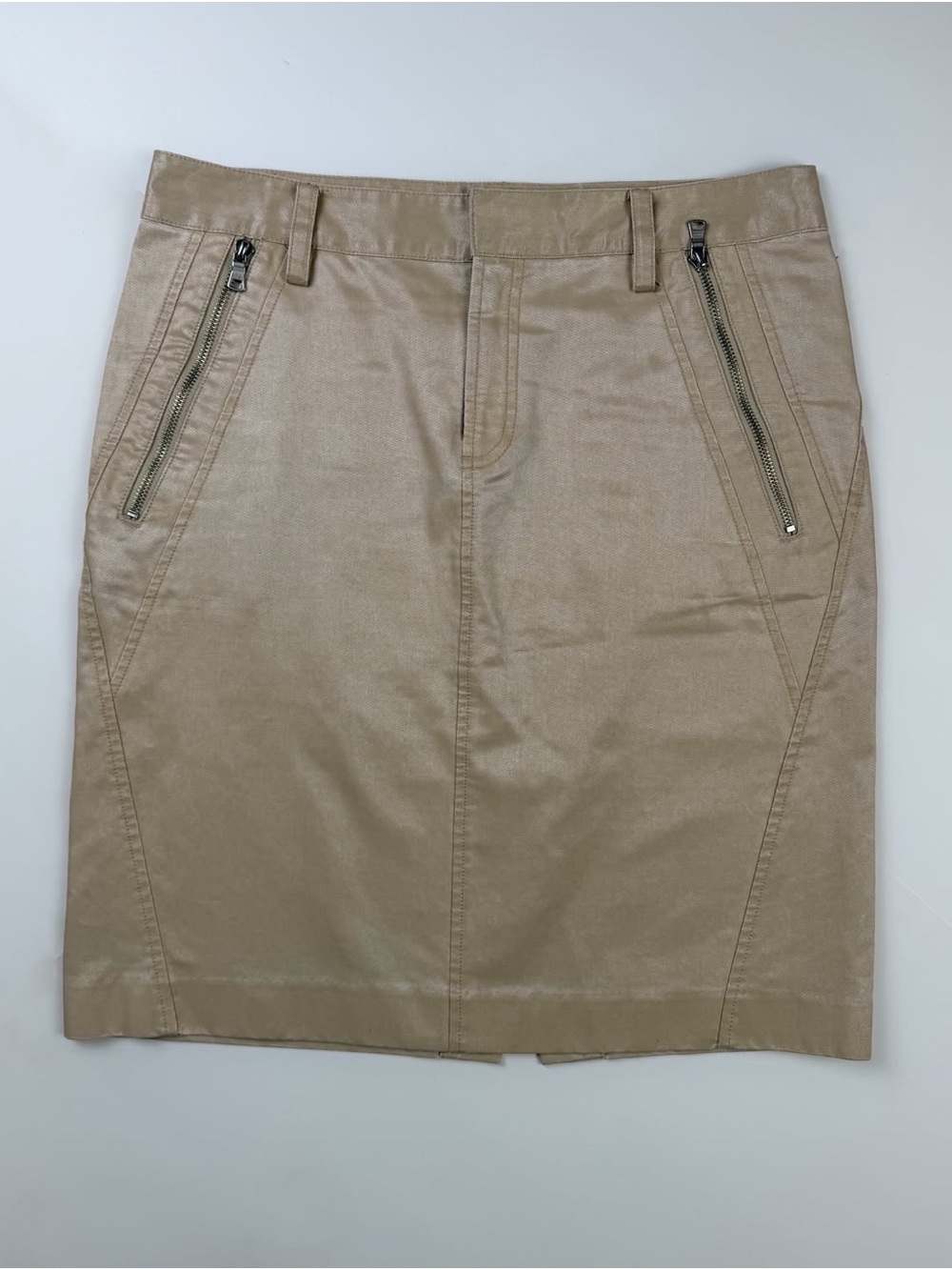 Armani Exchange Metallic Beige Pencil Skirt Size 8